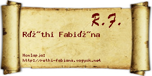 Réthi Fabiána névjegykártya
